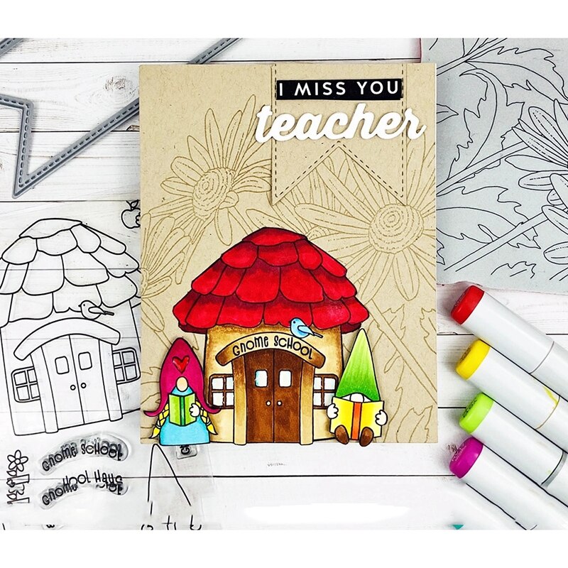 Ch Dwerg Huis Metalen Stansmessen En Postzegels Diy Scrapbooking Card Stencil Papier Kaarten Handgemaakte Album Stempel Sterven Lakens