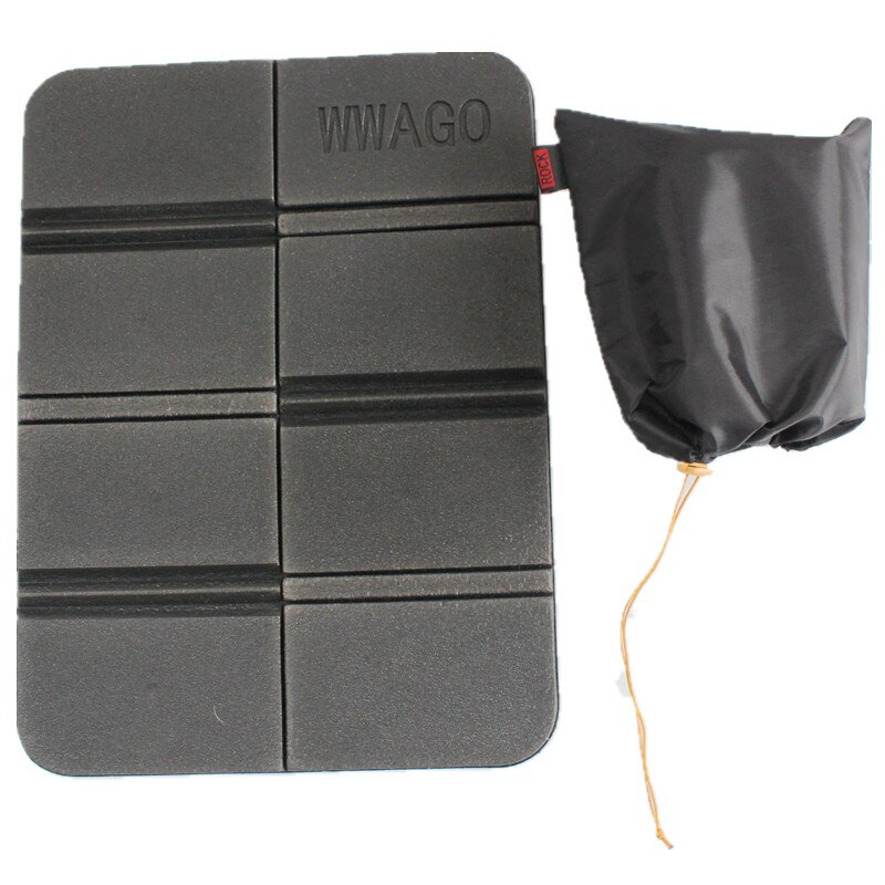 XPE 8 Folder Camping Mat Folding Portable Small Cushion Seat Pad Moisture-Proof Waterproof Prevent Dirty Picnic Mat Beach Pad: Black With Bag