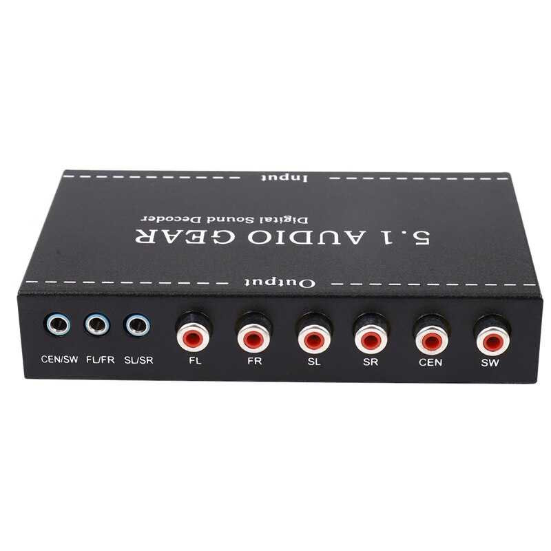 5.1 Audio Gear 2 in 1 5.1 Channel AC3/DTS 3.5mm Audio Gear Digital Surround Sound Decoder Stereo (L/R) Signals Decoder HD Player