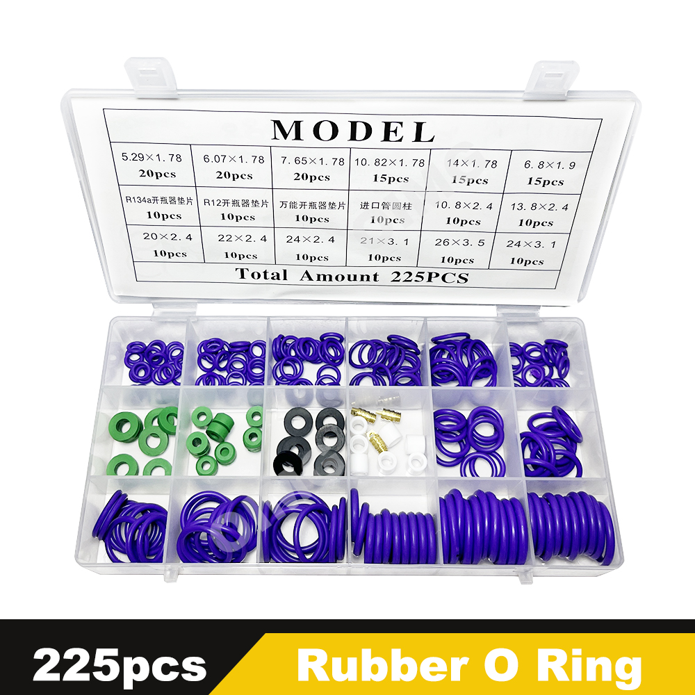 Car Air Conditioning O Ring Nitrile Rubber Sealing Gasket Washer Resist Oil and Heat for Compressor Automotive Repair O-ring kit
