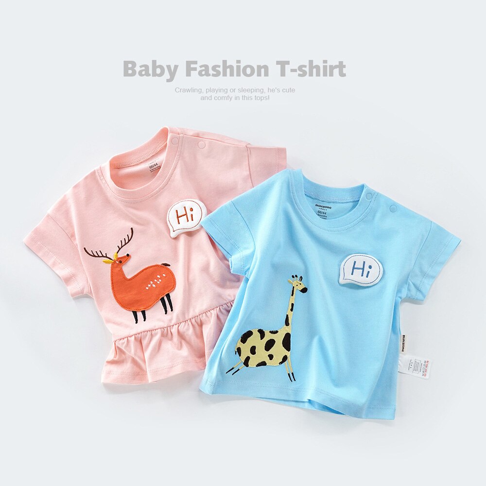 Cute giraffe 100% Cotton baby t-shirts Cozy soft Baby wear baby girl baby boy T shirts