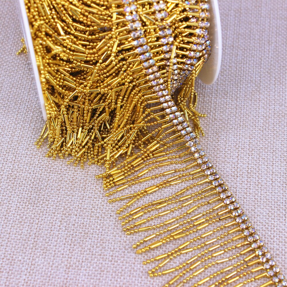 fantasia Oro Rosa di Modo di Cristallo Catena Della Tazza del strass Guarnizioni Abito Da Sposa Decorazione per Abiti Da Sposa Abbigliamento applique ordinare: oro AB 12