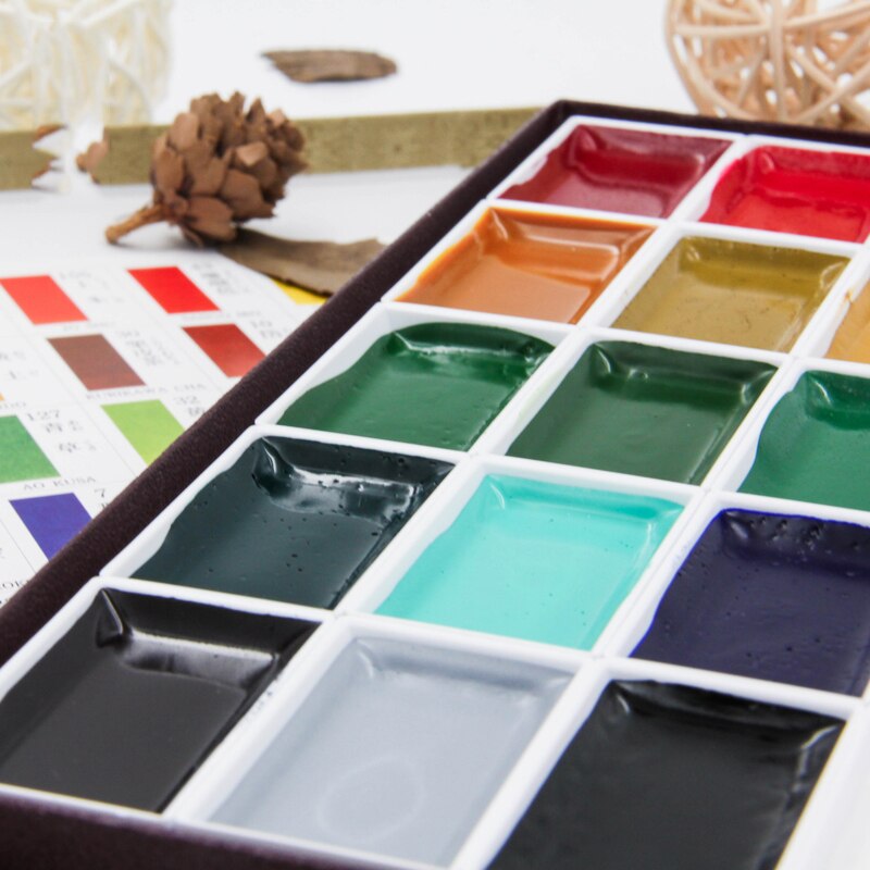 12/18/24Colors Solid Watercolor Paint Set Painting Art Supplies