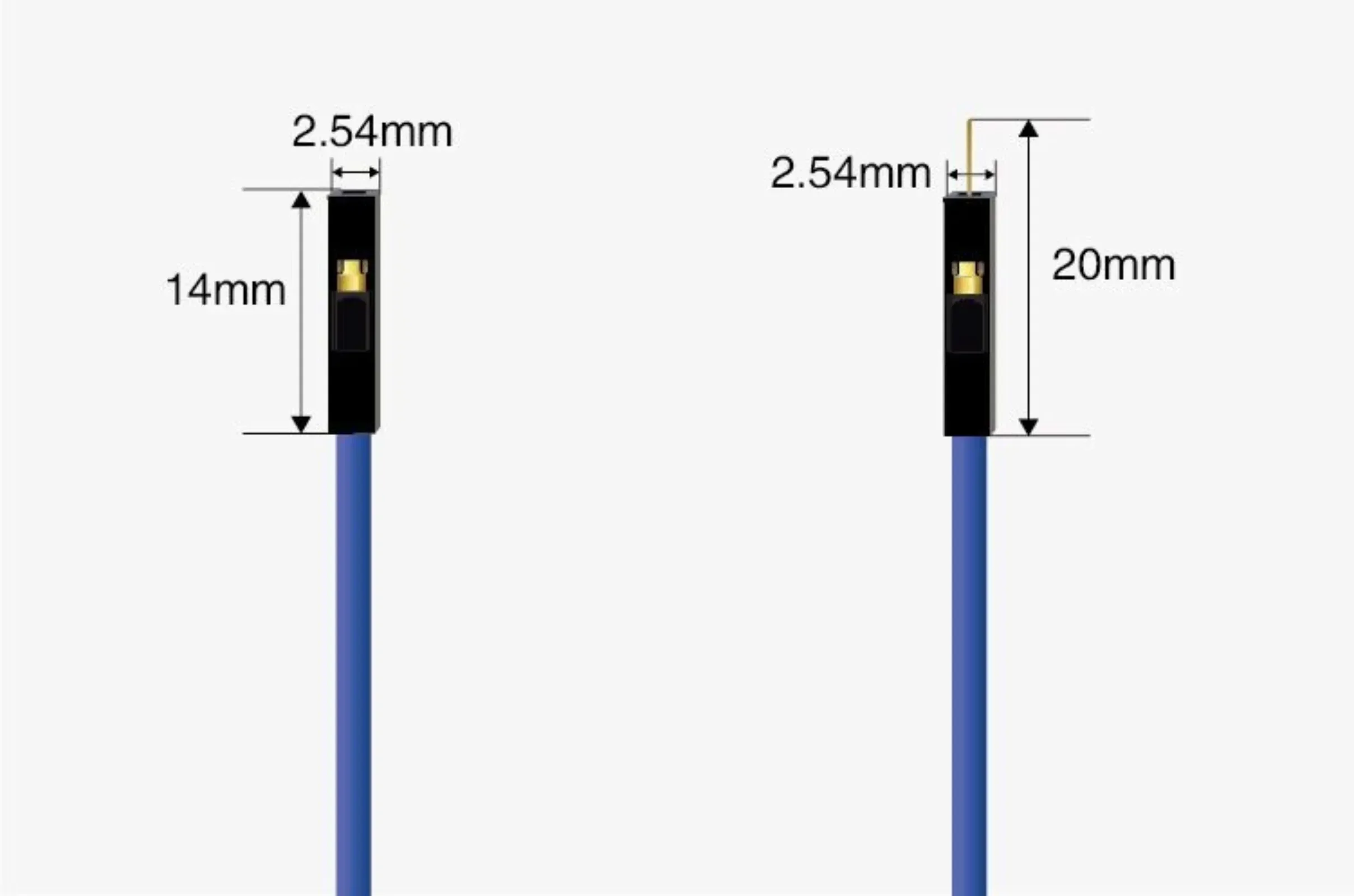 Fil DuPont en silicone plaqué or, Bornes, Fil de test haute température, 60 conducteurs, 22AWG, 2.54mm, 30cm, 60 pièces