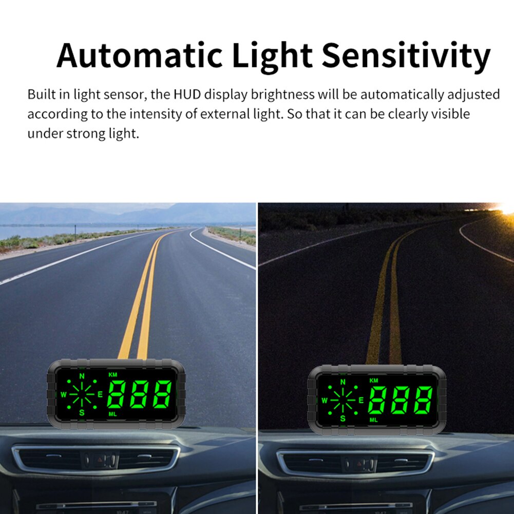 Digital Car GPS Speedometer Speed Display with Compass MPH KMH Head Up Display HUD Odometer Car Electronics Accessories