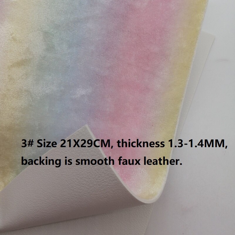 Pastel Kleuren Regenboog Stof Verpletterd Fluwelen Stof Lakens Voor Strikken Tassen Accessoires Craft Diyleosyntheticodiy R504C: 3-21X29CM