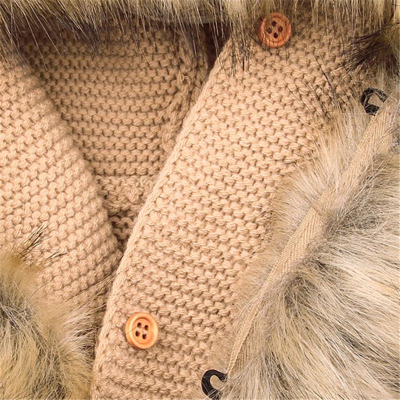 Winter Sweater Cartoon For Baby Girls Cardigan With Ears Newborn Boys Knitted Jackets With Hood Autumn Children Long Sleeve Coat