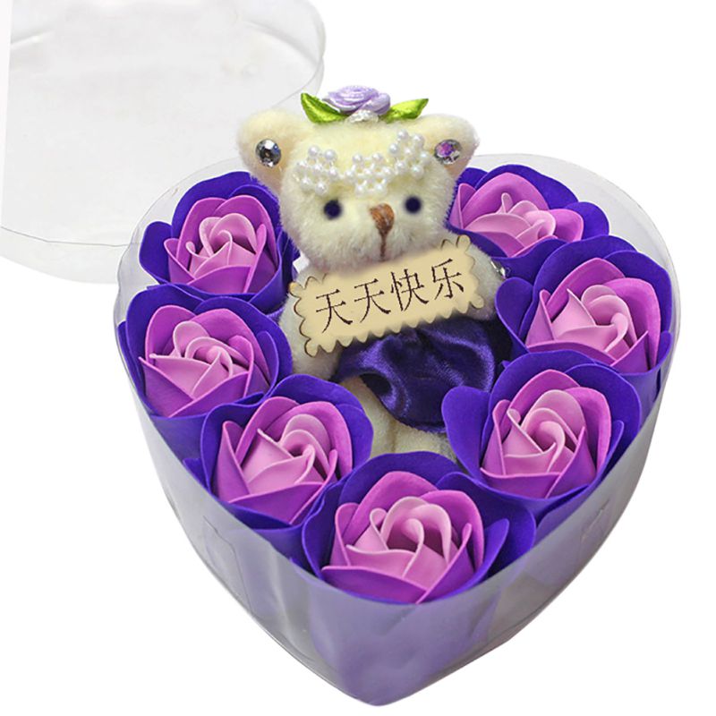 Valentijnsdag rode roos teddybeer roos kunstmatige decoratie kerst voor meisjes vrouwen valentijnsdag zeep: Aj2238z