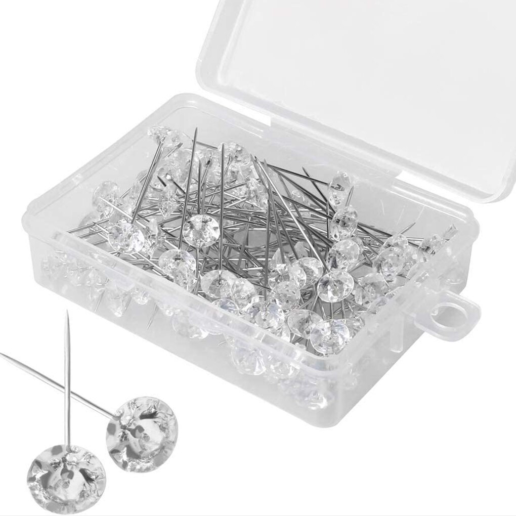 100pcs Flower Bouquet Pin Wedding Bridal Head Decor Fixing Needle Wedding Party Crystal Corsage Pin