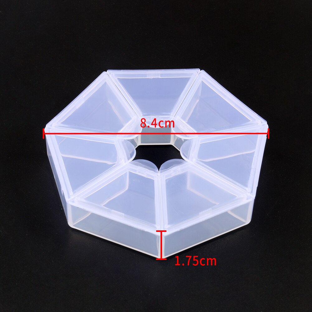Caja de plástico para guardar joyas, abalorios, pendientes, contenedor de joyería, rombo transparente, cuadrado, redondo, accesorios,: 8.4X1.75cm