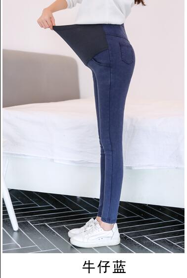 Jeans barselbukser til gravide tøj amning leggings graviditetsbukser jeans barsel tøj: Denim blå / M