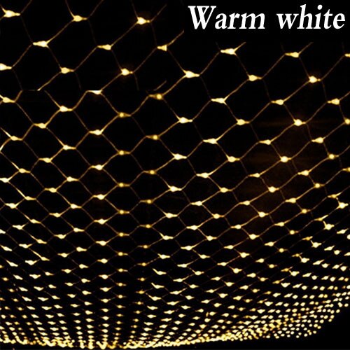 Led Netto Kerstverlichting 3 Kleuren Te Kiezen Outdoor 220V Eu Plug Waterdichte Led Netto Licht 1.5*1.5M /2*2M /3 X2M/6*4M: Warm White / 1.5mX1.5m 96LEDs