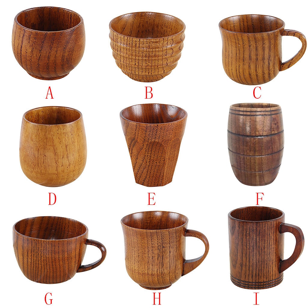 Naturlig heltre lite vann krus isolasjon tekopp japansk tre vin kaffe vann drikke krus til øl vanndrikking