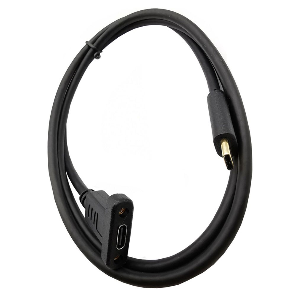 USB C Type-C Male To Female Extension Data Cable with Panel Mount Screw Hole 10Gbps 1m