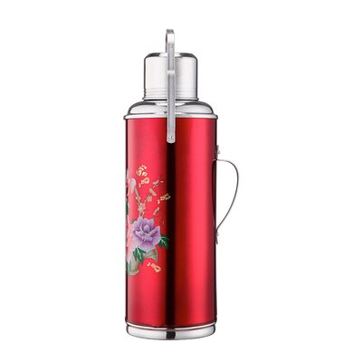 1.2l/2l Retro Travel Thermosflask Thermos Water Koffie Fles Rvs Coffee Cup Mok Warmte Koude Behoud: 2L Red