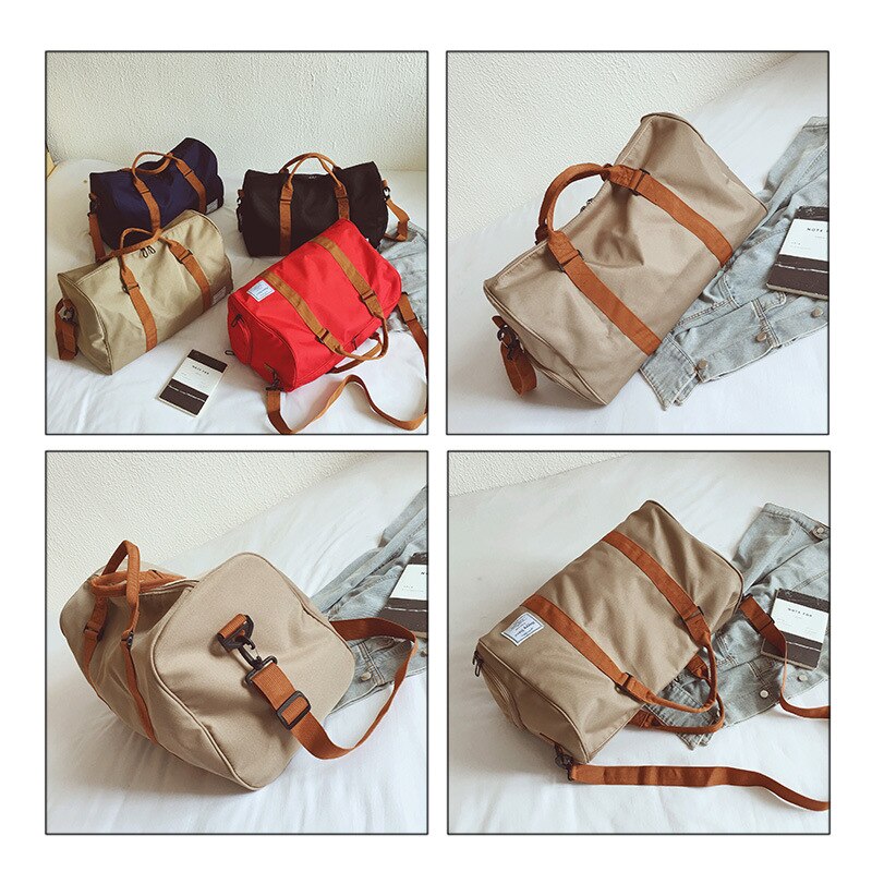 MOLLYGAN-Bolso de lona de gran capacidad para hombre y mujer, bolsa deportiva de viaje con compartimento para zapatos, para gimnasio