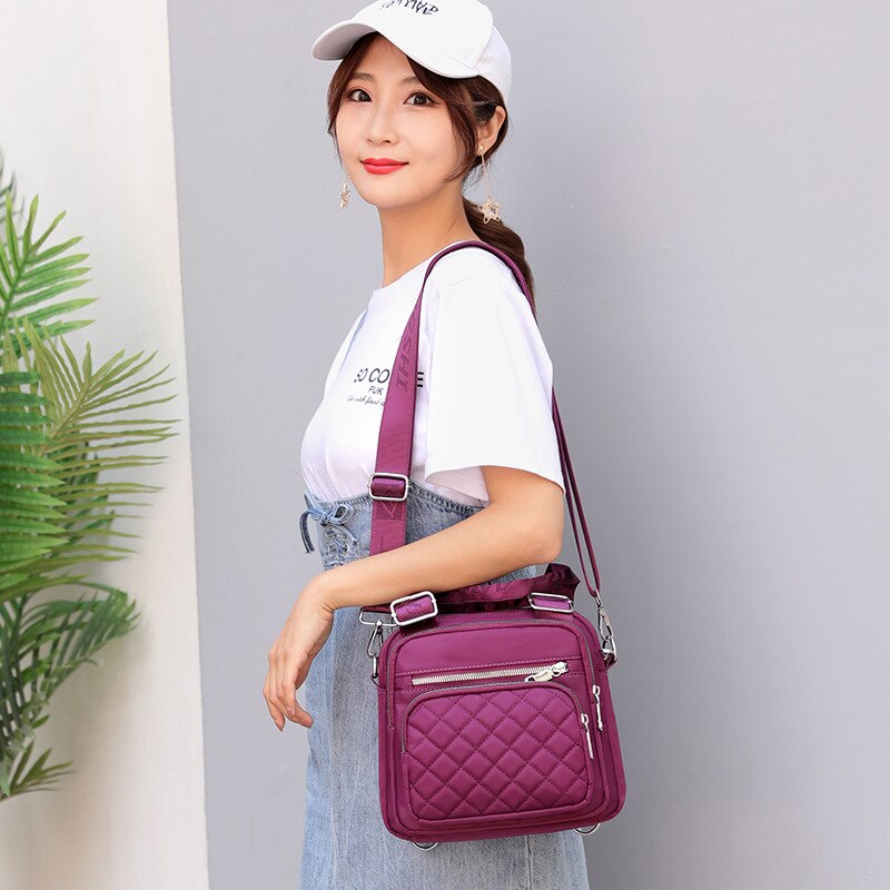 De Vrouwen Tassen Nylon Schoudertas Multifunctionele Schouder Messenger Handtas Mode Canvas Tas