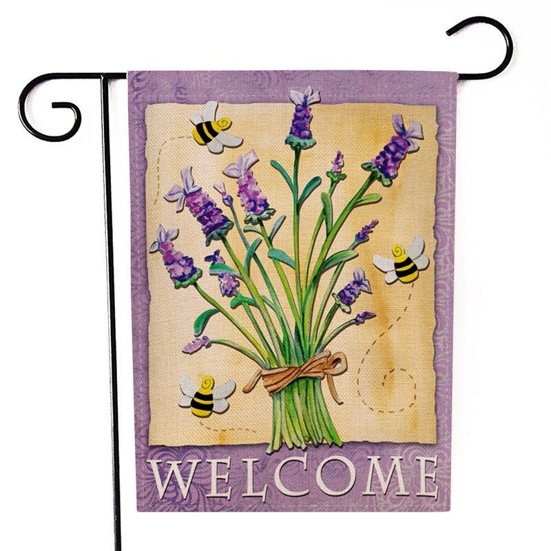 30x45cm Double Sides Garden Flags Birds Flowers Series Flax Banner Party Banner Flags DIY Festival Decoration Accessiories: 6