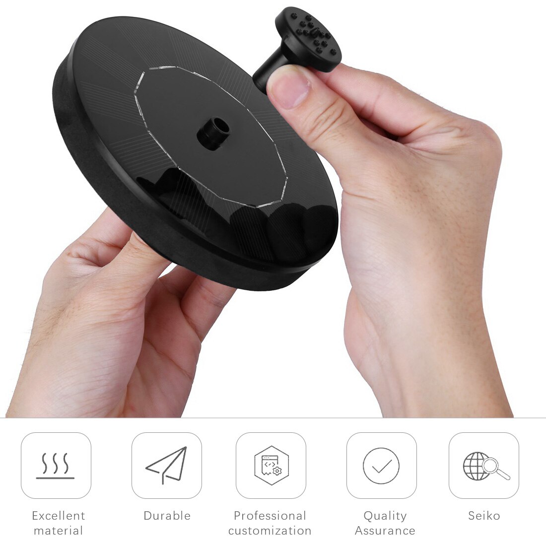 Round Solar Fountain Mini Fountain Garden Pool Pond Solar Panel Floating Water Fontaine For Garden Decoration Waterfall Wholesal