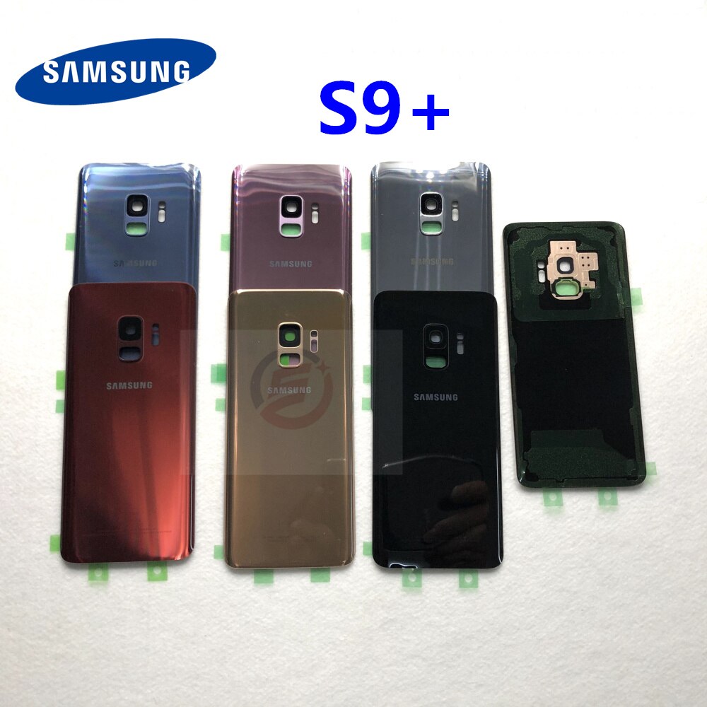 S9 Rear Battery Door Case For Samsung Galaxy S9 Plus G960F G965F Back Glass Housing Cover + Adhesive +Camera Glass Lens Frame