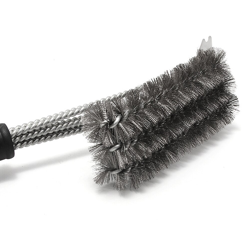 Portable Wire BBQ Home Tools Grate Scraper Outdoor Grill Cleaning Brush Ergonomic Stainless Steel Bristle Barbecue Long Handle