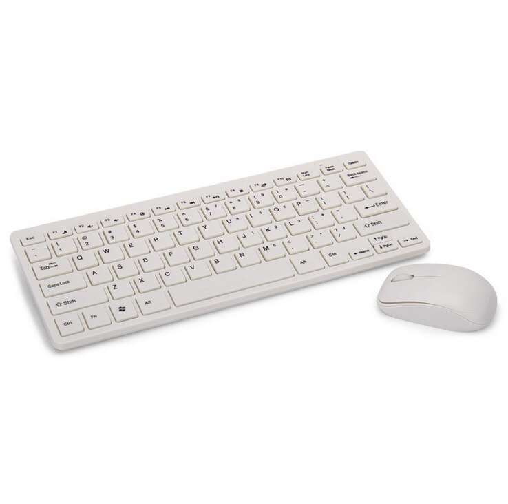 Ultra Slim Thin White Black 2.4GHz Wireless Keyboard Mouse for Home Office PC Laptop Desktop Computer Keyboard Set