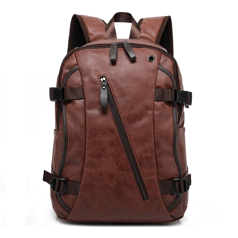 MAGIC UNION Men Oil Wax Leather Backpack Men's Casual Backpack & Travel Bags Western College Style Man Backpacks Mochila Zip Men