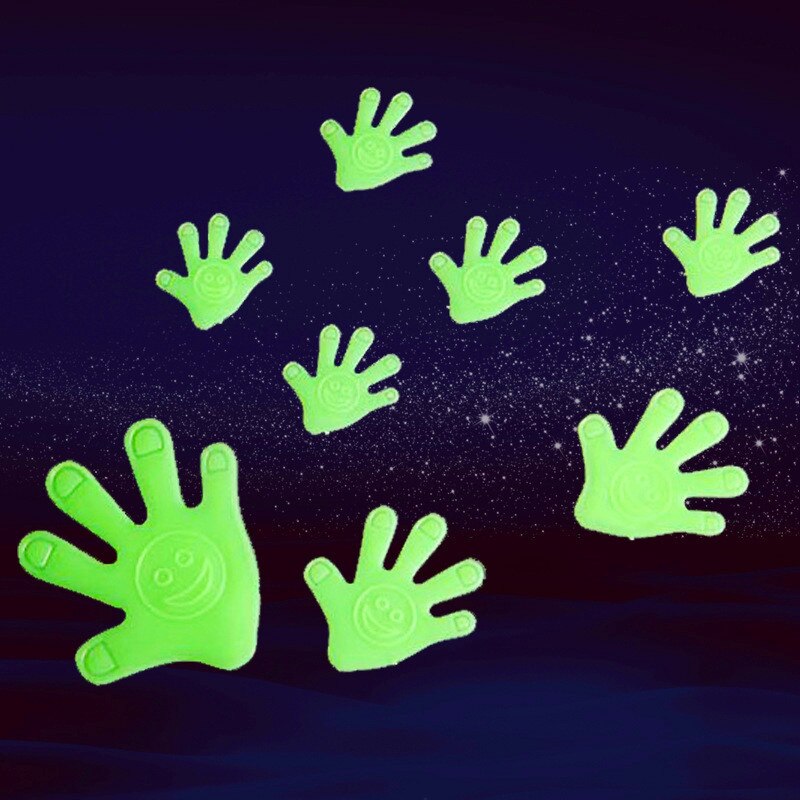 12pcs/bag Glow In the Dark Palm Luminous Stickers Glowing Toys Novel For Kids Children Light Fluorescent Party Glow Toy