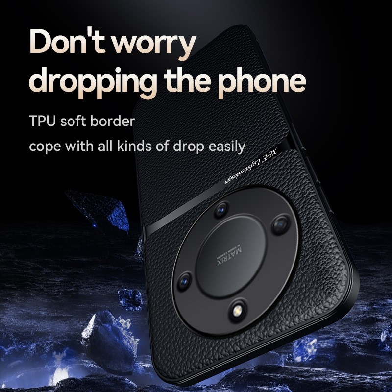 Luxus-lederhülle mit metallplatte für honor  x9a  x9a honor x 9a x 9 a, 6.67 " magnetische autohalterung