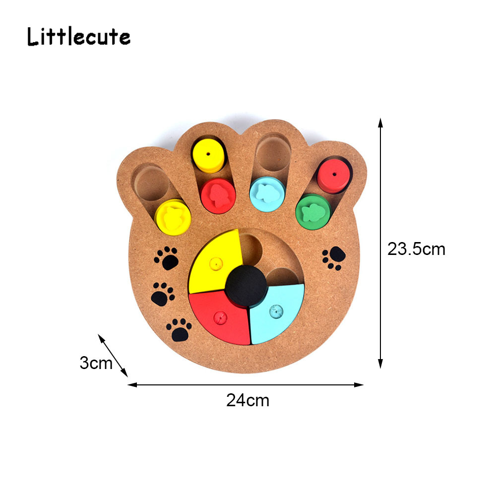 Training Natuurlijke Voedsel Behandeld Houten Poot Vorm Pet Hond Kat IQ Speelgoed Educatief Voeden Spel Poot Puzzel Plaat Spelen Speelgoed