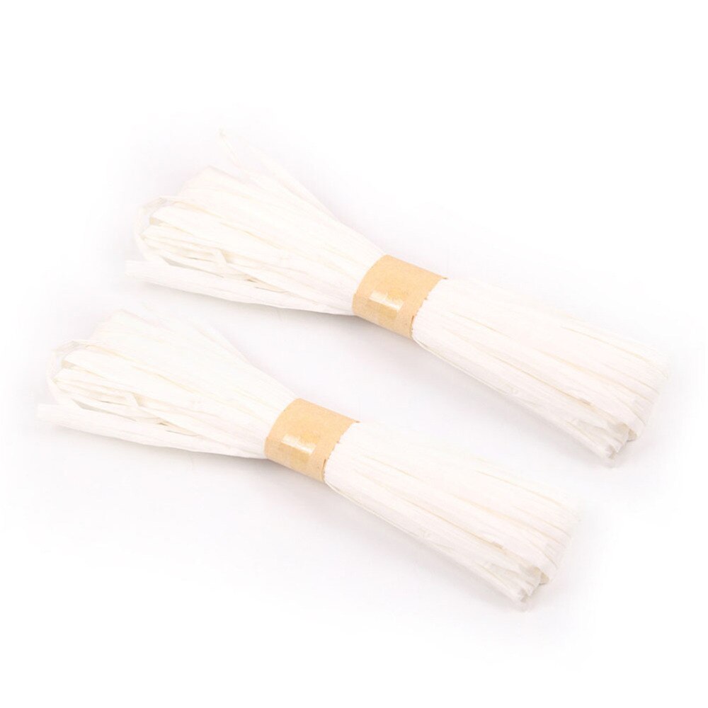 6pcs 20m Colorful Raffia Stripes Paper String for DIY Making Twisted Paper Craft String (Light Green)