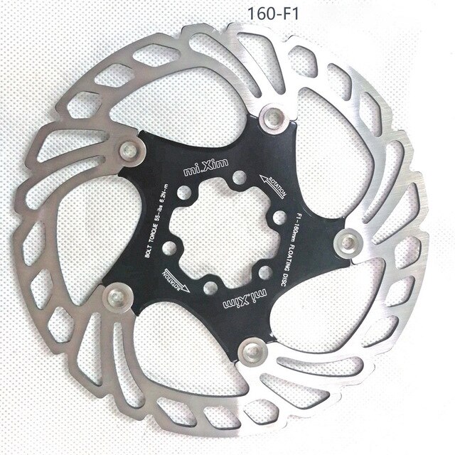 Bicycle Brake Disc Floating Rotor MTB Gravel Road Bike 140/160/180/203mm Mountain Bike Hydraulic Disc Brake Bike Parts: Black 160mm