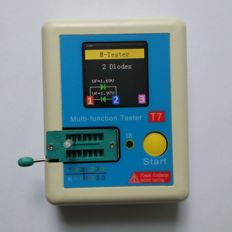 Tiristor controlado por silicio inductor capacitancia ESR Placa de color transistor tester LCR-TC1/T7/T4-H