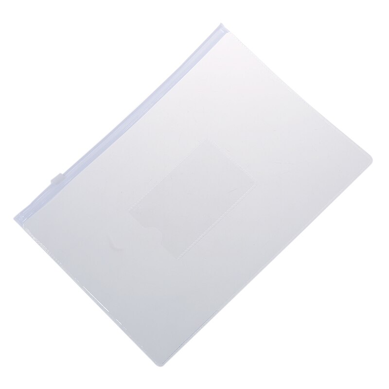 White Clear Size A5 Paper Slider Zip Closure Folders Files Bags 20 Pcs
