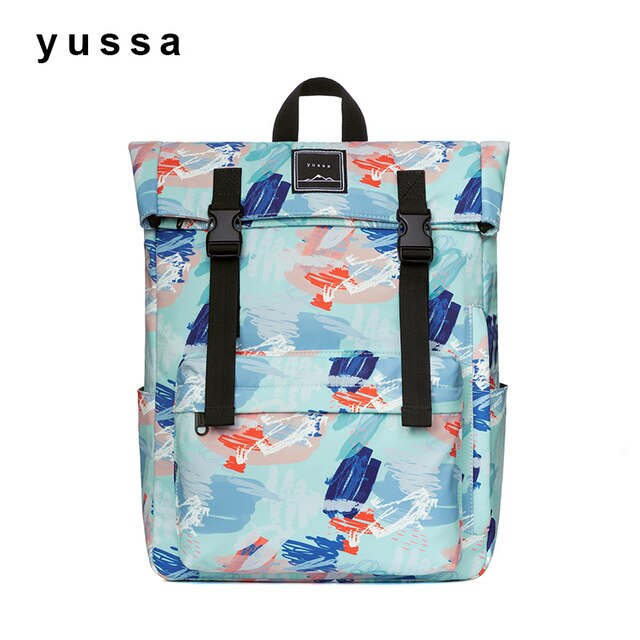 Blue Sea Print 14inch Laptop Backpack Women School Backpack Girl Waterproof College Bag Boy Ravel Bagback Men Original: blue3