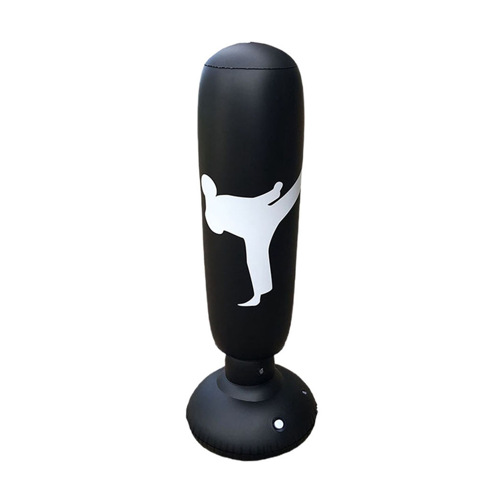 Saco inflable de boxeo de 63 pulgadas para niños y adultos, saco de boxeo para gimnasio, Karate, Taekwondo, práctica de entrenamiento: Black White