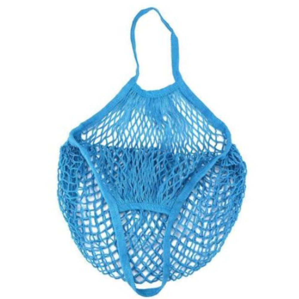 Mesh Boodschappentas Herbruikbare String Fruit Opslag Handtas Bakken Vrouwen Winkelen Mesh Netto Geweven Zak Winkel Kruidenier Draagtas: blue