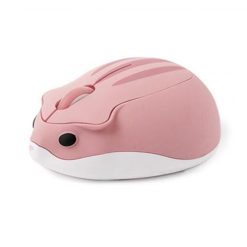 2.4Ghz Wireless Mouse Mini Ergonomic Optical Mice Cute Cartoon Hamster Computer Mouse Portable Mice For Laptop PC/Kid Girl: pink