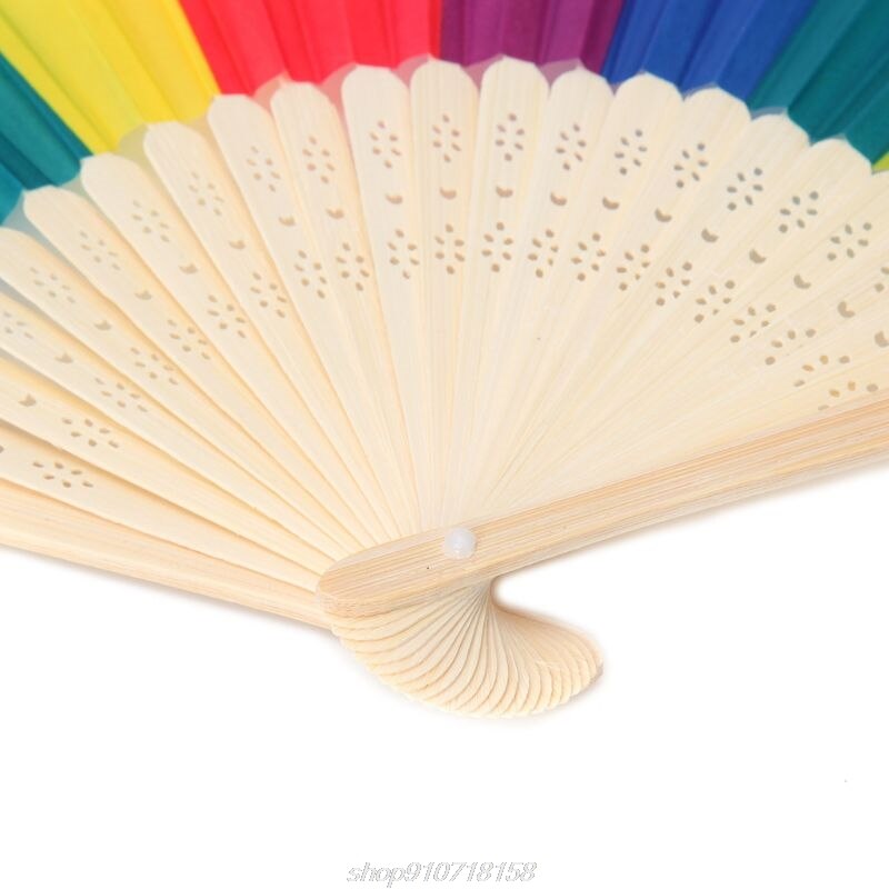 Zomer Regenboog Handheld Folding Fan Voor Wedding Party Decoratie Festival Dans Benodigdheden A23 21