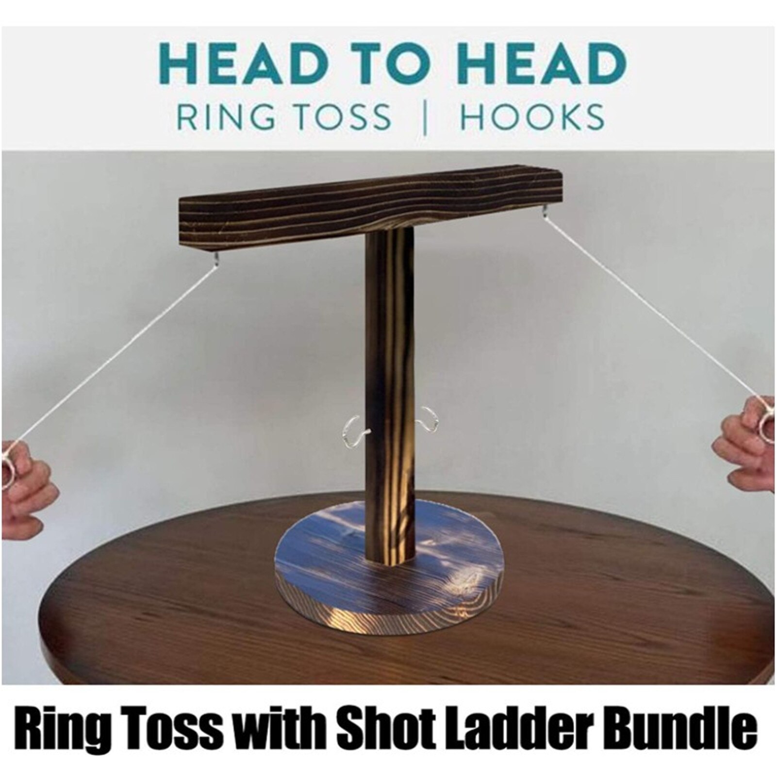 Novelty Ring Toss Game Party Toy Modern Simple Wooden Hook Game Set Hooks Fast-paced Interactive Game Leisure Industrial Style