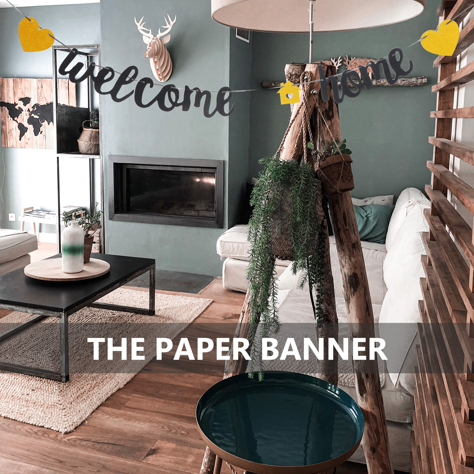 Velkommen hjem banner bogstavhængende flagbanner dekoreret med flag bryllup babyshower dekoration velkommen tilbage flag