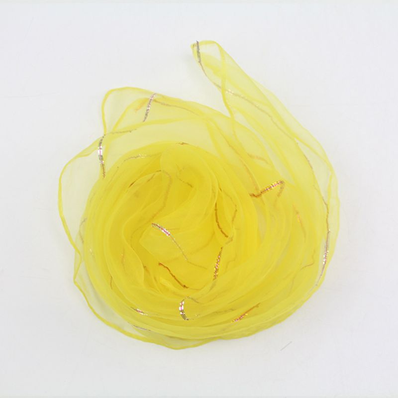 Children Kids Kindergarten Performance Dance Scarves Bright Candy Color Gold Wire Juggling Movement Square Scarf Kerchief Props: 2