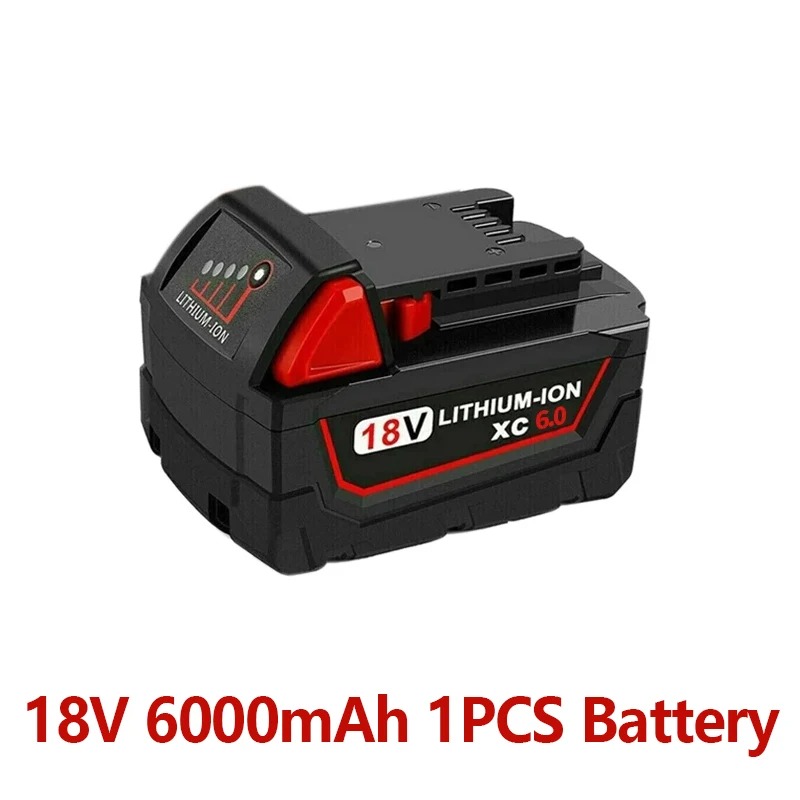 Batterie au Lithium 18V batterie Rechargeable originale 12Ah pour outil électrique Milwaukee M18 XC M18B2 M18B4 M18B5 Batteries avec chargeur: Rose