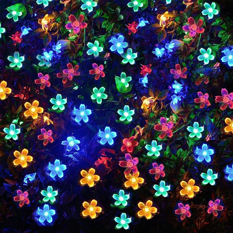 Waterdichte Solar Lamp Fairy String Lights Cherry Lamp LED Perzik Bloesem Decoratieve Lawn Tuin Patio Kerstboom LED Licht