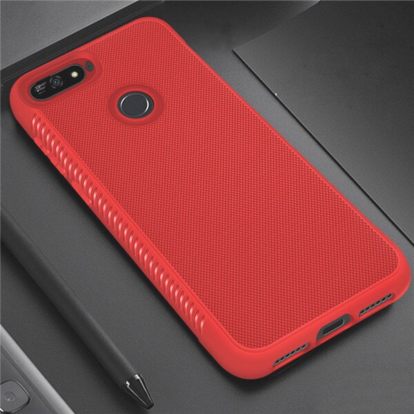 Jfvnsun Huawei Honor 7C 5.7 "Case AUM-L41 Slim Anti Slip Matte Soft Tpu Siliconen Armor Beschermhoes Voor Huawei honor 7C Cover: Red