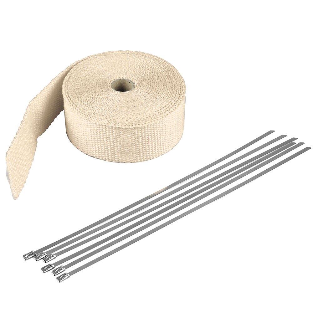 15M * 50MM Auto Motorfiets Thermische Uitlaatpijp Wrap Isolatie Glasvezel Tape Auto Thermische Uitlaat Header Pijp tape