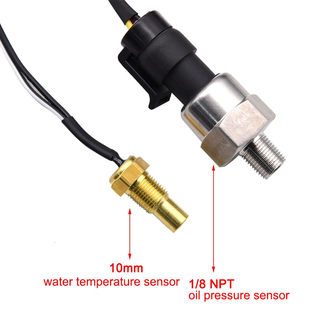 4w1 lcd cyfrowy miernik ciśnienie oleju czujnik pomiarowy 1/8 npt napięcie paliwa termometr robić wody miernik M10 czujniki temperatury 10mm 12V 24V