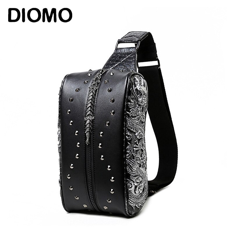 Diomo cool 3d mænd slyngetasker mandlige bryst taske lille skulder rejsetasker pakke