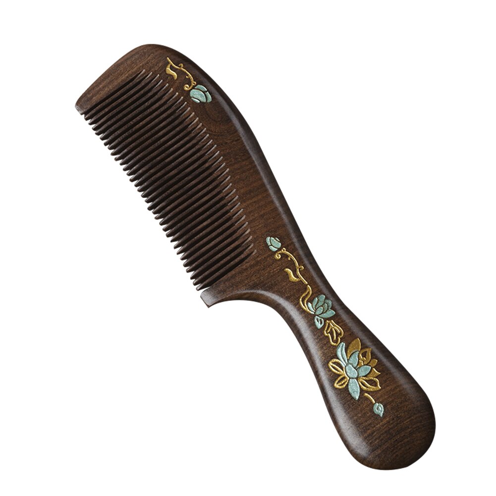 Natural Handmade Wooden Comb Fine Tooth Long Sandalwood Comb Hair Comb No Static No Snag for Women Kids Massage Comb 21X5.3cm: 01