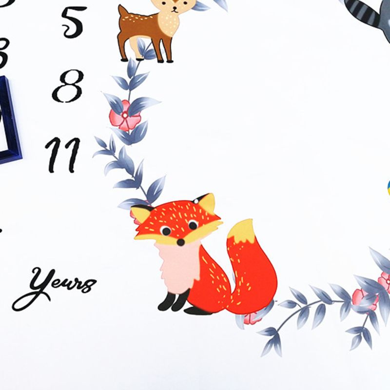 Newborn Baby Milestone Number Cute Animals Pattern Mat Blanket Photography Background Backdrop Cloth L41D